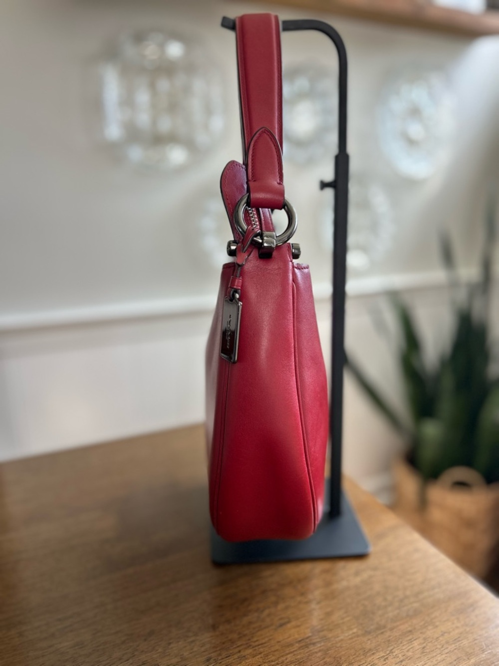 COACH Glove-tanned Leather Mae Nomad Crossbody/Hobo
'Cherry' Red - Picture 5 of 17